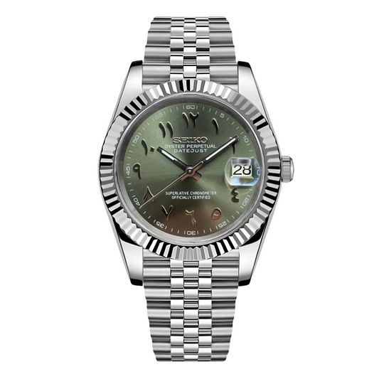 Seiko Mod Datejust OLIVE GREEN ARABIC
