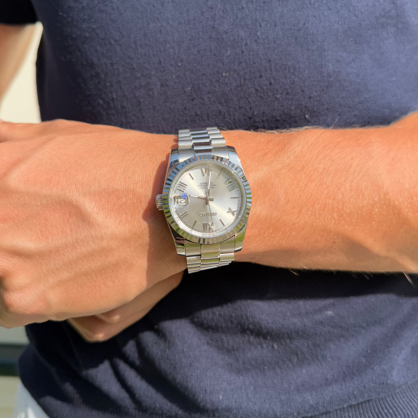 Seiko Datejust Mod WHITE ROMAN