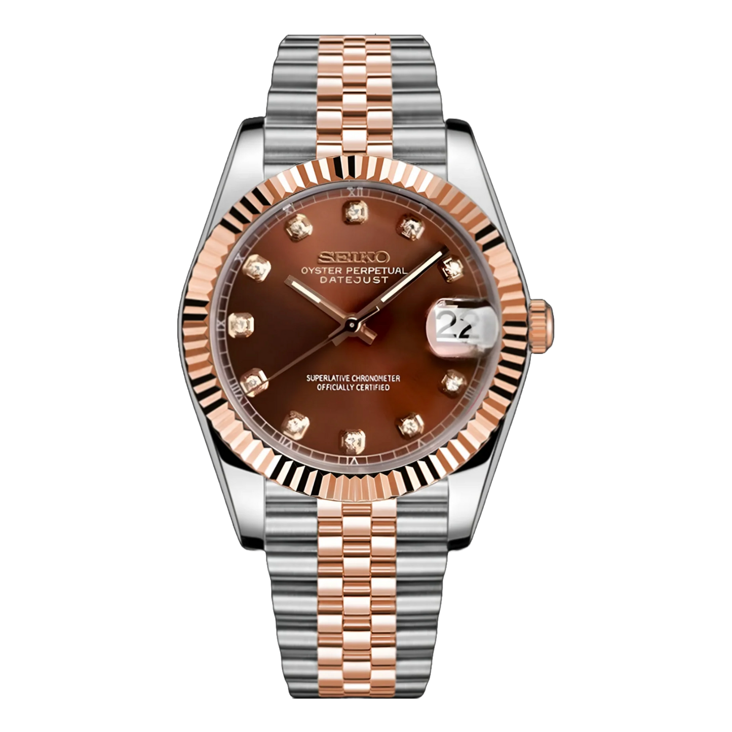 Seiko Mod Datejust CHOCOLATE DIAMONDS