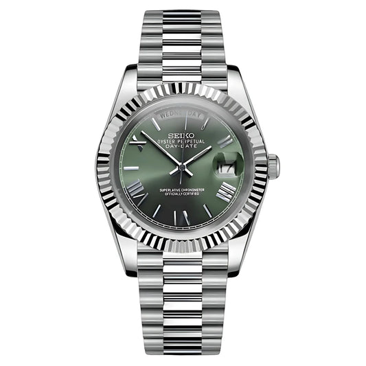 Seiko Mod DayDate OLIVE GREEN ROMAN