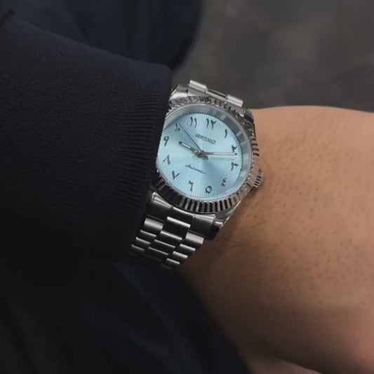 Seiko Mod Datejust LIGHT BLUE ARABIC