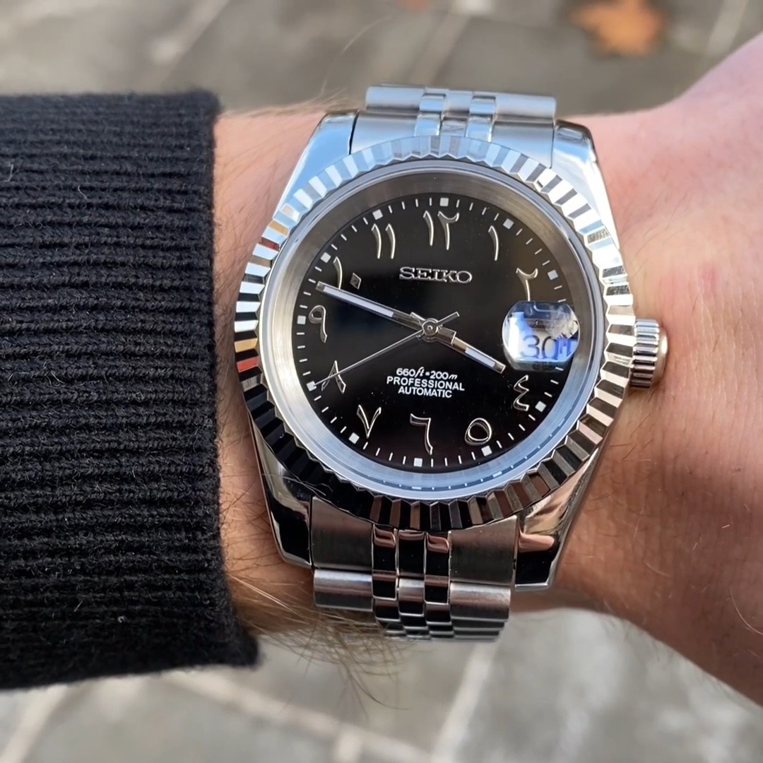 Seiko Mod Datejust BLACK ARABIC